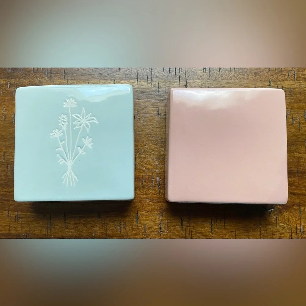 •NEW•{2} Rae Dunn Ceramic Signs/Paper Weighs Decor- Self-Care & Plant Mom